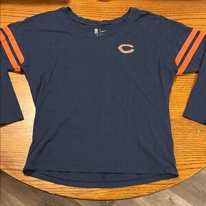 NFL Chicago Bears Navy and Orange Women’s 3/4th Sleeve Tee